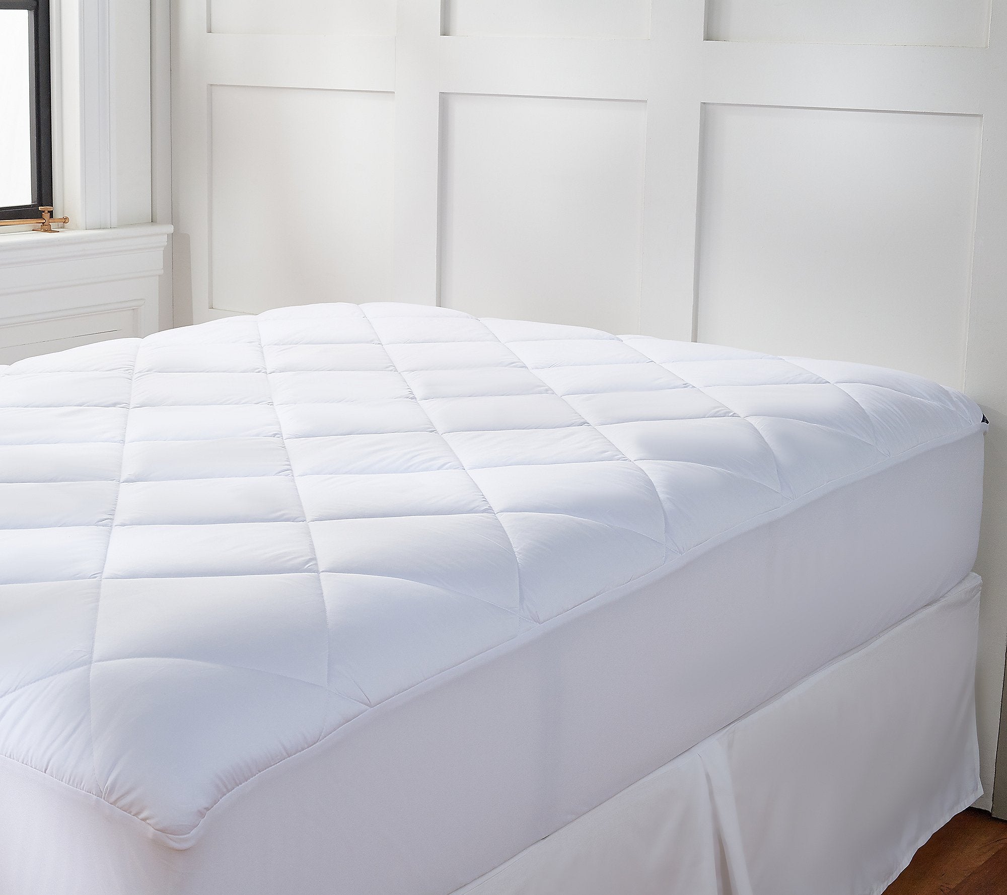 Scott Living California King Diamond Stitch Mattress Pad - White