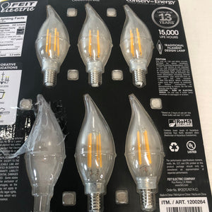 As is Feit Electric Led Chandelier Bulbs 5 Pack Soft White