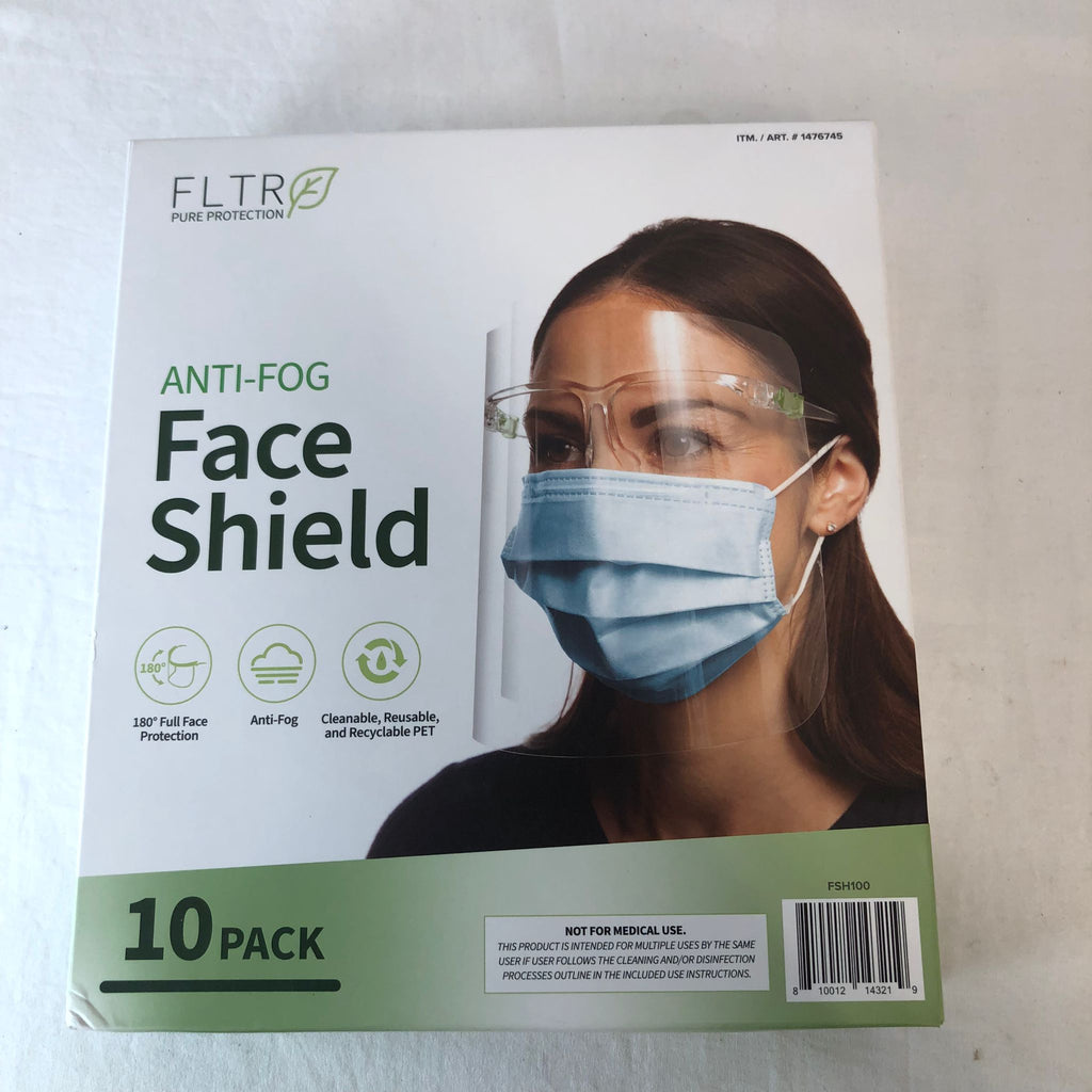 FLTR Pure Protection Anti-Fog Face Shield - Pack of 10 Unopened