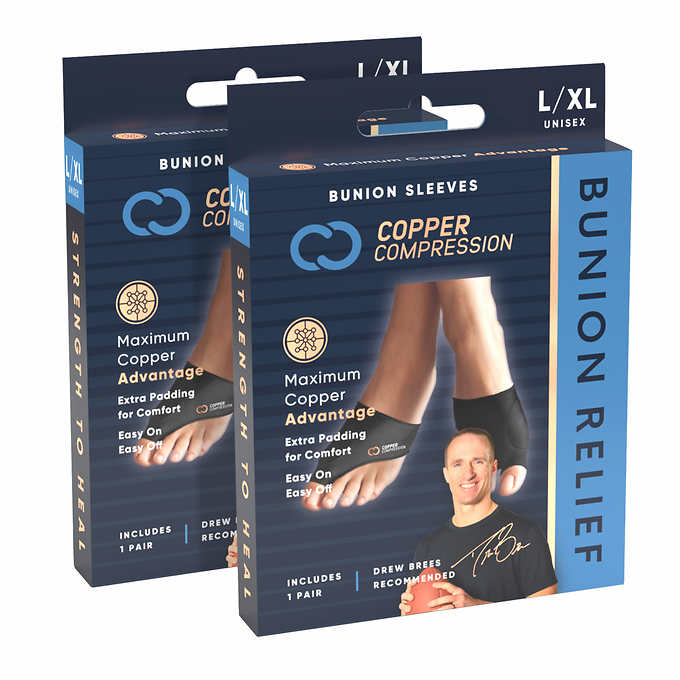 Copper Compression Bunion Relief, 2 Pairs