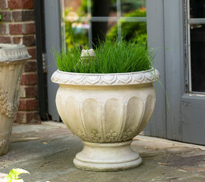16"Faux Concrete Planter Urn | Indoor/Outdoor | Weather-Resistant