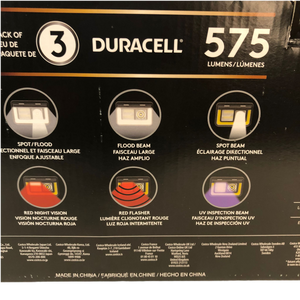 Duracell 575 Lumens COB Headlamp 3-Pack